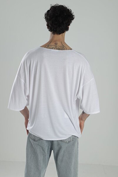 COCOPELLI Μπλουζάκι Fakir Sleeve White Oversize Viscon