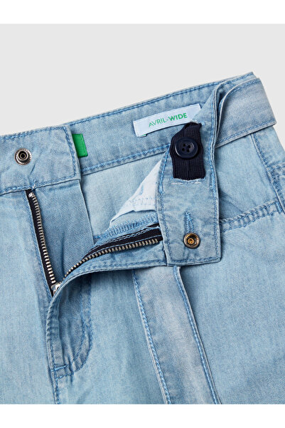 Benetton Girl's Denim Trousers 6-14 Years Blue