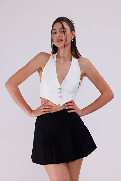 LA PANTE Önden Pileli Şort Etek