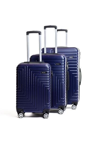 Travel POLO Trolley Set, TRAVEL POLO, ABS, A1005, Navy Blue 3 pieces of suitcases with sizes, S-M-L