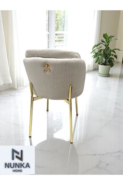 NUNKA HOME 6 Kişilik Arya Gold Line BabyFace Kumaş Modern Ve Şık Sandalye
