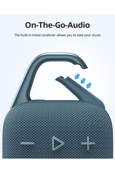 Tronsmart مكبر صوت خارجي محمول من ترونسمارت ميرتون H1، يعمل لمدة 18 ساعة، مقاوم للماء، قابل للتخصيص، بتقنية البلوتوث - أزرق