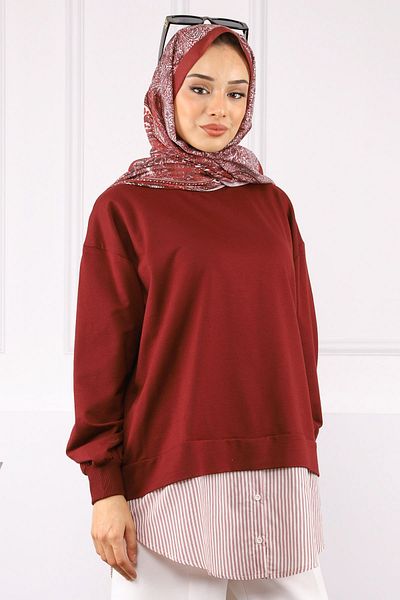 İmajButik Μπορντό πουκάμισο γαρνιρισμένο ιδρώτα