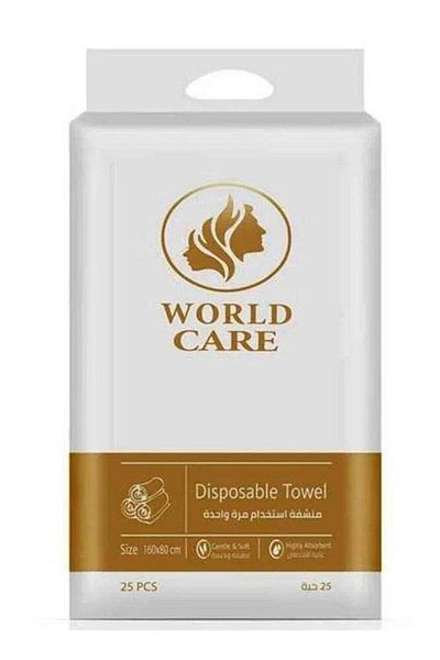 WORLD CARE One Time Use Towel Size 160X80 Cm Highly Absorbent Gentle And Soft 25 Pieces