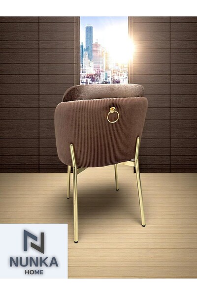 NUNKA HOME 4 Kişilik Arya Gold Line BabyFace Kumaş Modern Ve Şık Sandalye