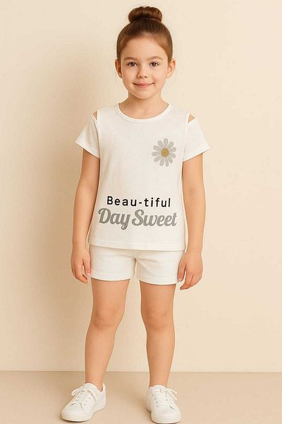 gigigiyim Frumos tricou imprimat pentru fete alb