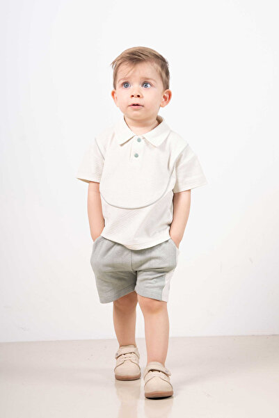bombe Baby Kids kék-zöld pamut 2 részes szett First I'm Trend Fashion alsó felső szett