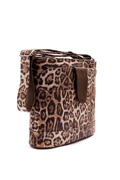 fubileather Genuine Leather Crossbody Leopard Messenger Bag