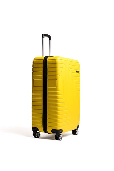 Travel POLO Medium trolley, TRAVEL POLO, 67x41x29cm, A1004, checked luggage. ABS suitcase, Yellow