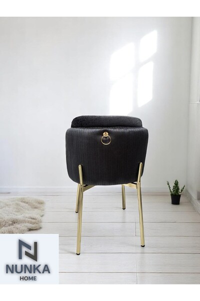 NUNKA HOME 6 Kişilik Arya Gold Line BabyFace Kumaş Modern Ve Şık Sandalye