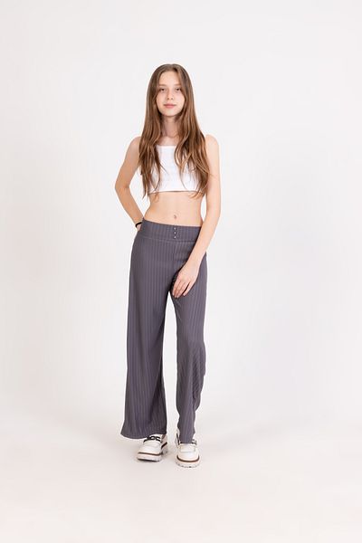 Nickel Anka Fabric Front 3 Button Palazzo Girl's Tracking Pants