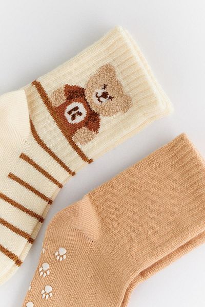 Katia&Bony Katiya&Bony Teddy Patterned Baby 2-Pack Socket Socks