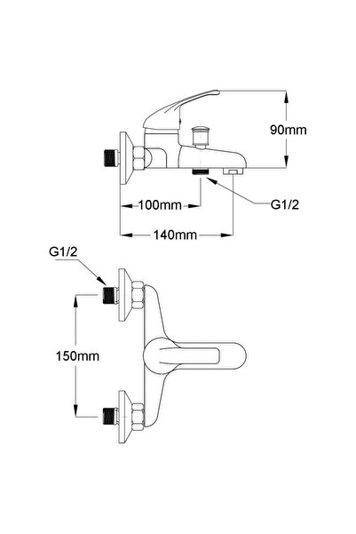 K Korman Baterie Cada K Korman, Para Dus Si Furtun Inclus, Aliaj, Cartus Ceramic, Crom, CD001