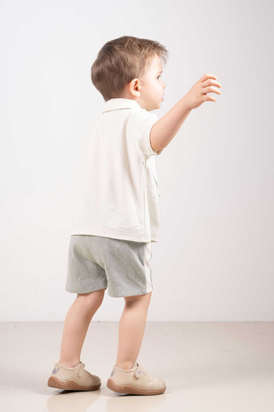 bombe Baby Kids kék-zöld pamut 2 részes szett First I'm Trend Fashion alsó felső szett