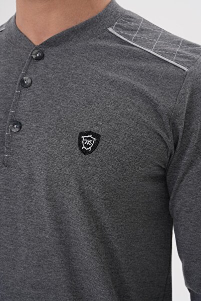 Mecit Pijama Büyük Beden Uzun Kollu Yakası Düğmeli Erkek Pijama Takımı %90 Pamuk %10 Viskon