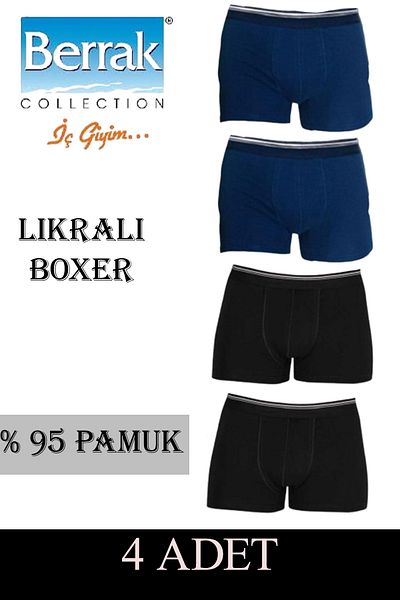 Berrak Ανδρικό Lycra Boxer Short 4 Συσκευασία