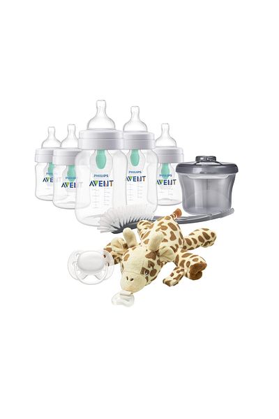 Philips Avent Anti-Colic Baby Bottle with AirFree Vent Newborn Gift Set with Snuggle, Clear