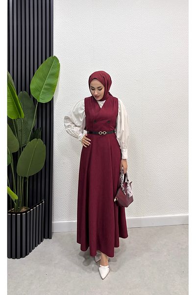 FREEMİH TEKSTİL Jile Linen Dress with Belt