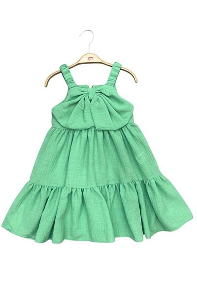 wakawakakidsstore Rochie pentru fetiță din muselină verde mentă cu volane - verde