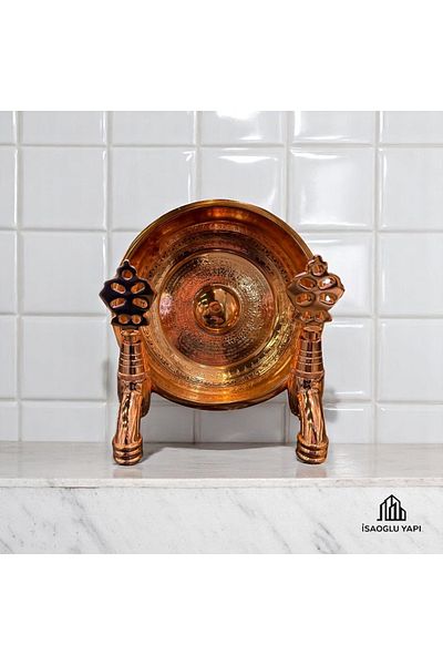 İSAOĞLU YAPI Kurna Tap Copper Bronze Kurna Set Brass Bath Stone Complete Set