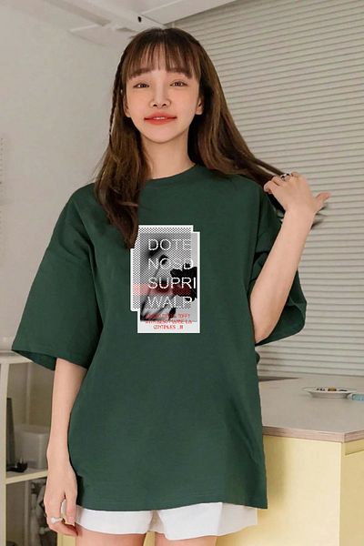 memowear Πράσινο μπλουζάκι Unisex Dote Nosd Supri Walp με εμπριμέ χαλαρή εφαρμογή
