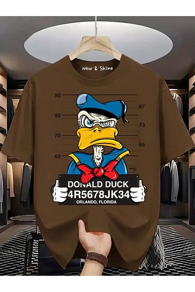 New Shine Donald Duck Printed Large Size Oversize T-Shirt