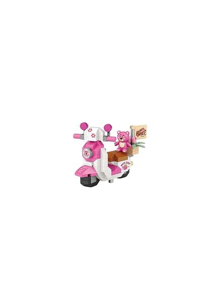 wakawakakidsstore Cute Teddy Bear Themed Electric Scooter Micro Block Construction Set (6+ Years) - Pink - 3-14 Years