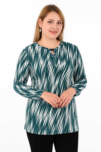 ÖZNUR GÖZÜBEK Women's Clothing Mother's Day Gift Mother's Day Gift Navy Blue Striped Long-Sleeved Combed Cotton
