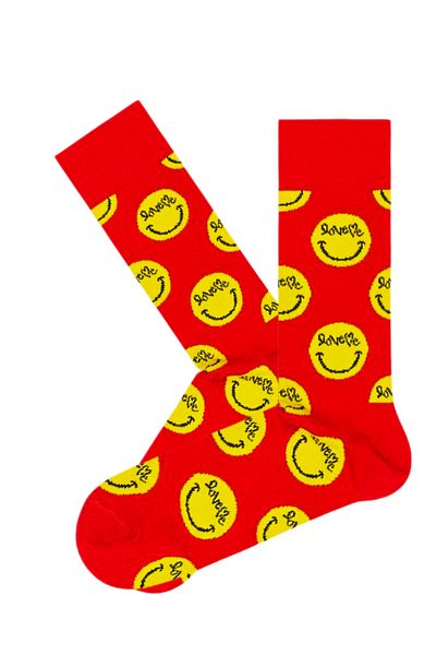 Shuttle Park Special Series Blue Happy Colorful Socks Written Patterned Fun Comfortable Design Style Socket Seamless Socks