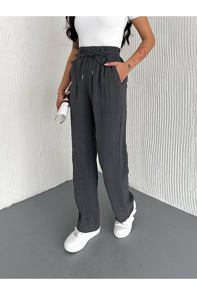 Noa Noa Belted Elastic Waist Modal Fabric Trousers