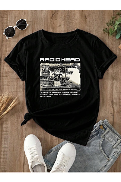 ciwi&life Μαύρο μπλουζάκι Unisex Radid Head με εμπριμέ χαλαρή εφαρμογή