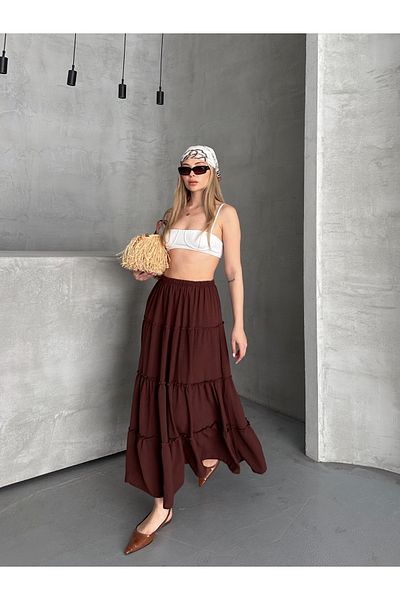 TrendParis Βασική Γυναικεία Μακριά Φούστα Πλισέ Μαύρη