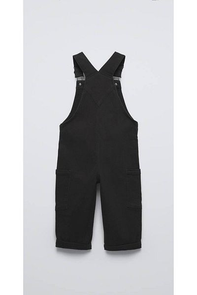 Karan Kids New Season Unisex Kids Black Denim Salopet