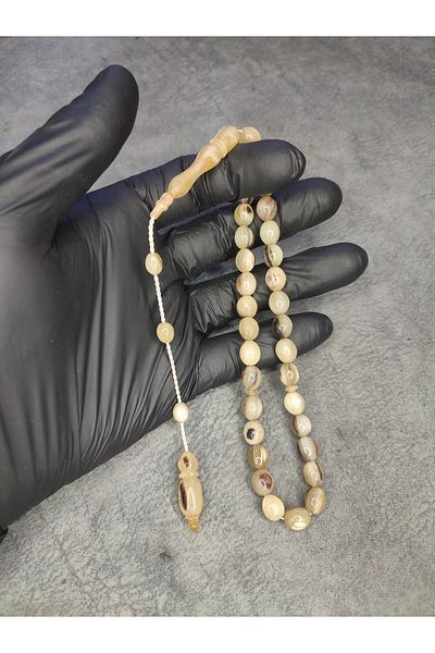 Mos Tespih Natural High-End Ram Horn Rosary with System
