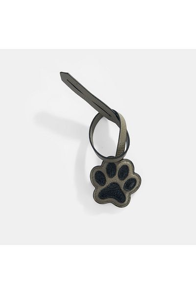 Desa Leather Charm with Gray Paw Figure