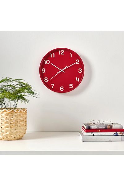 IKEA Wall clock, red, 28 cm