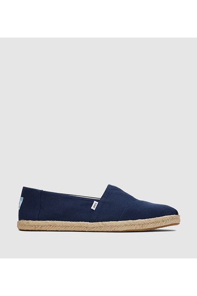 Toms Mens Toms Alpargata Woven Rope Espadrilles Navy Blue 40.5