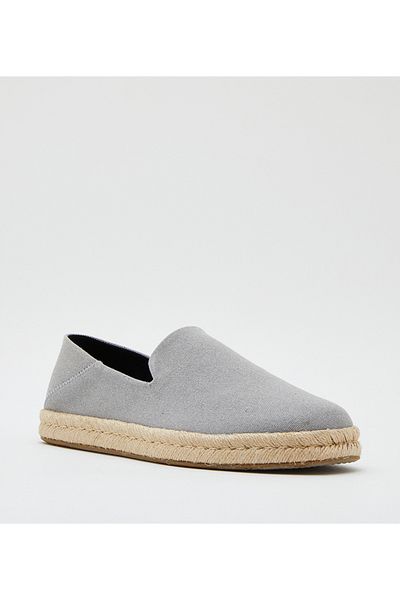 Toms Mens Toms Santiago Canvas Espadrilles Grey 40.5