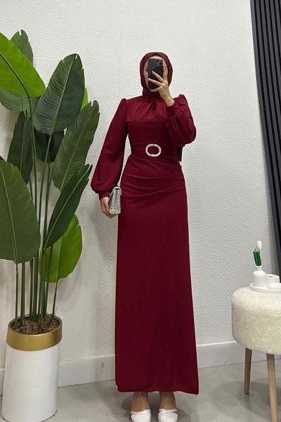Tarzım Tuba Scuba Selçil Detailed Hijab Dress