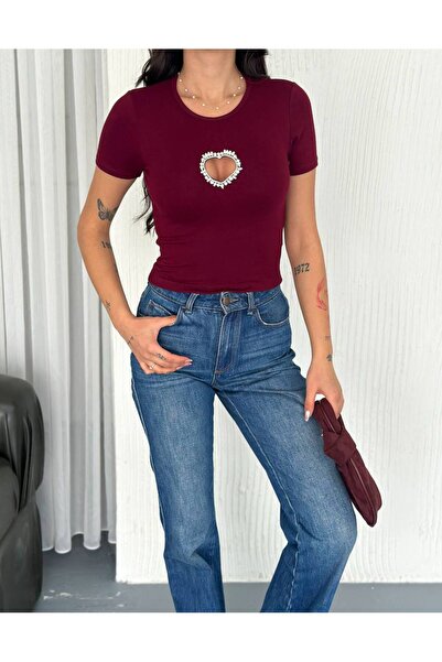 Noa Noa Μπλουζάκι από ύφασμα με κοντό μανίκι με λεπτομέρεια καρδιάς