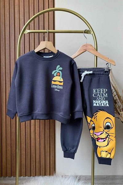 wakawakakidsstore Front and Back Printed Crew Neck Boy's Tracksuit Set