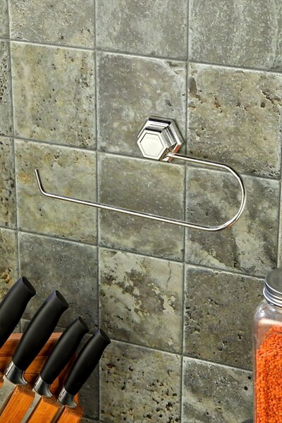 Carat Home Yapışkanlı Rulo Kağıt Havluluk Peçetelik Banyo Askısı Tutucu Metal...