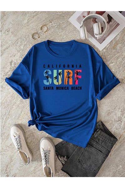 ciwi&life Μπλουζάκι Unisex SURF με εμπριμέ χαλαρή εφαρμογή Sax-Blue