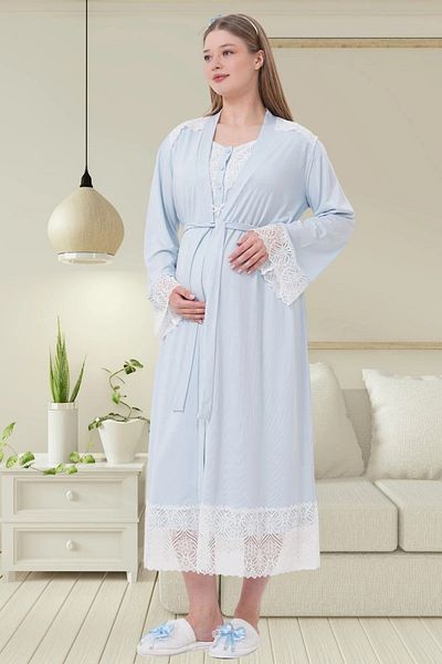 Mecit Pijama Νυχτικό νυχτικό με κοντό μανίκι εγκυμοσύνης 2 τεμαχίων 75% βαμβάκι 25% βισκόζη