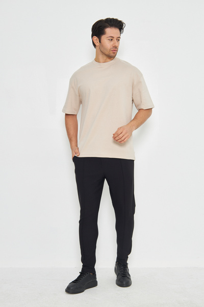 ZİNOX Ανδρικό μπλουζάκι με λαιμόκοψη oversized 2 κλωστών