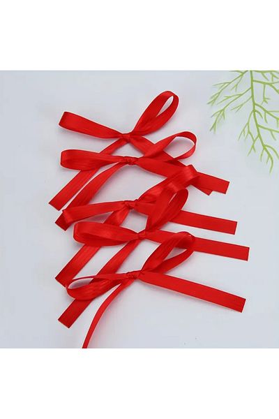 edalle Red Bow Satin Ribbon 10-Piece Cake and Balloon Decoration Bow