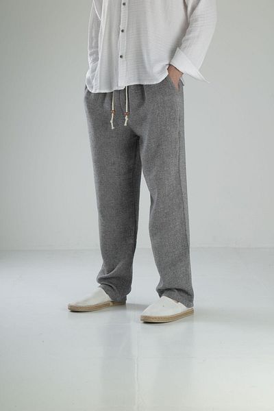 COCOPELLI Λινό παντελόνι Anthracite Design