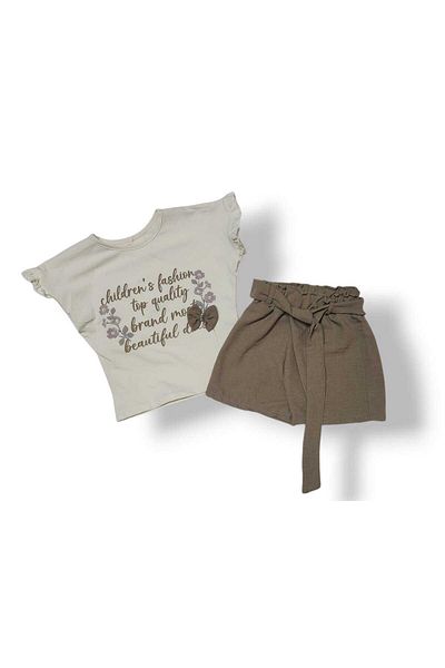 Babexi T-Shirt Belt Shorts Set Baby Girl Top and Bottom Set