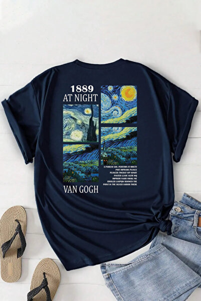 ciwi&life Μπλουζάκι Unisex 1889 Vangogh με χαλαρή εφαρμογή Navy Blue