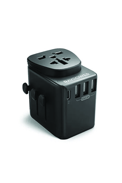 RavPower مجموعة شاحن سفر دبلوماسي - 32 واط، 4 منافذ، طقم من 4 قطع